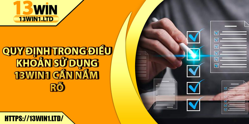 Điều Khoản Sử Dụng 13win1 – Cam Kết An Toàn Và Uy Tín 3 Quy định trong điều khoản sử dụng 13win1 cần nắm rõ